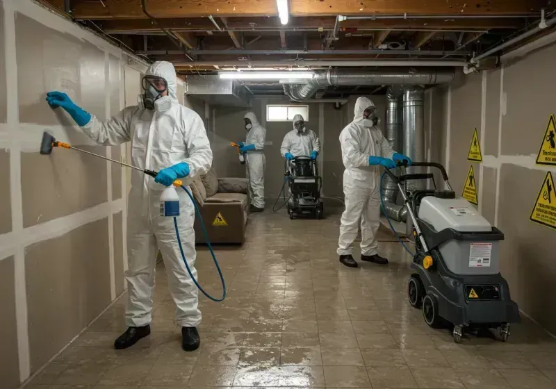 Basement Moisture Removal and Structural Drying process in Lemmon, SD